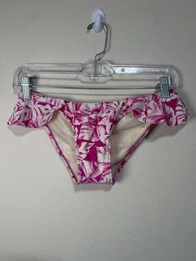 Amuse Society Pink Palm Leaf Print Bikini Bottoms